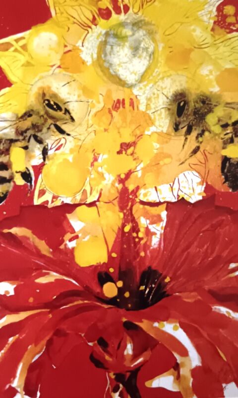 Весна Антонић, „Пчеле у Бањи“, акрил на платну